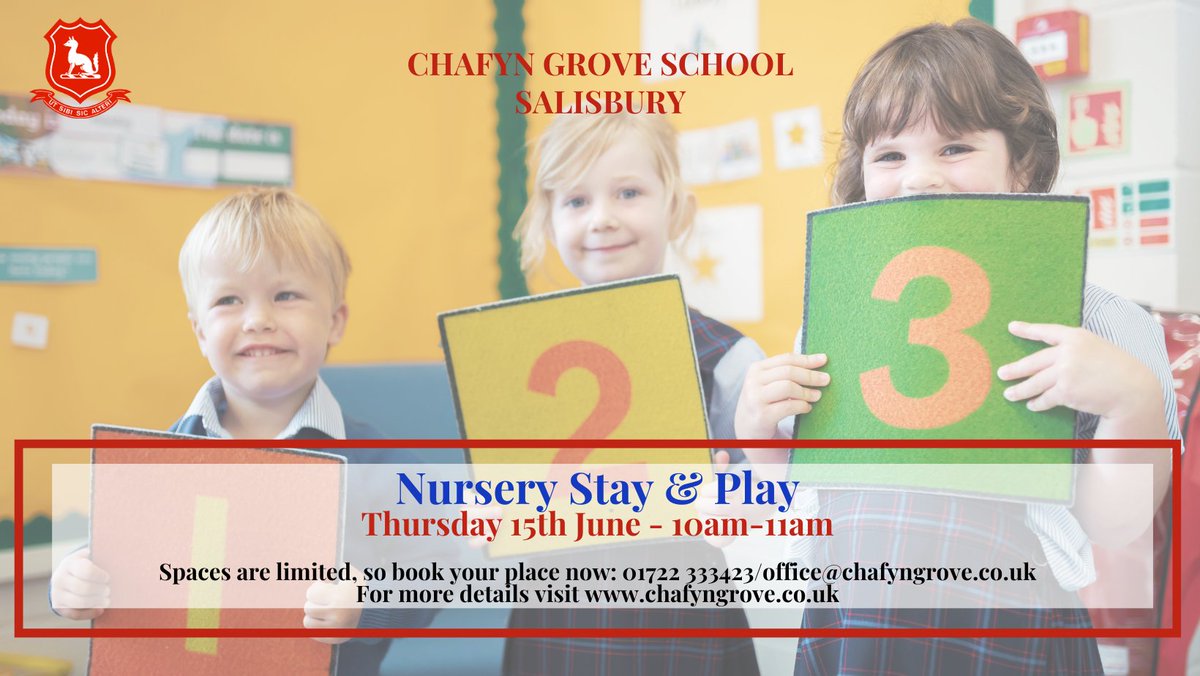 You are warmly invited to our Stay & Play on Thursday 15th June at 10am. Whilst your child plays in the classroom, you will be able to meet with the Nursery teacher who will happily answer any questions, you may have. This session is open to children aged 2-3 years old.