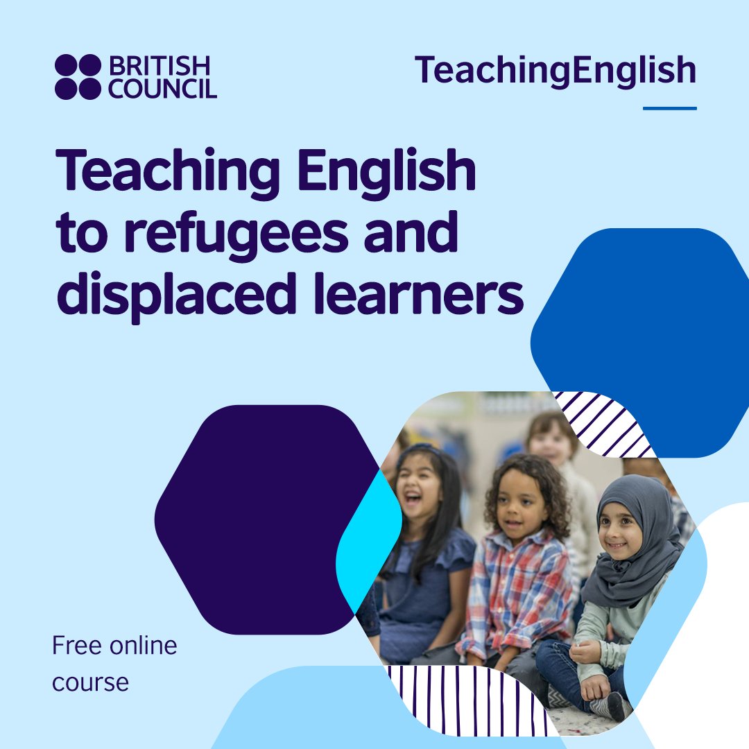 Free professional development course for teachers TeachingEnglish: Teaching English to refugees and displaced learners. 
You will explore 1️⃣ Trauma and its effects on the class 2️⃣ Teaching with minimal resources 3️⃣ Dealing with very challenging behaviour.
Join us via: