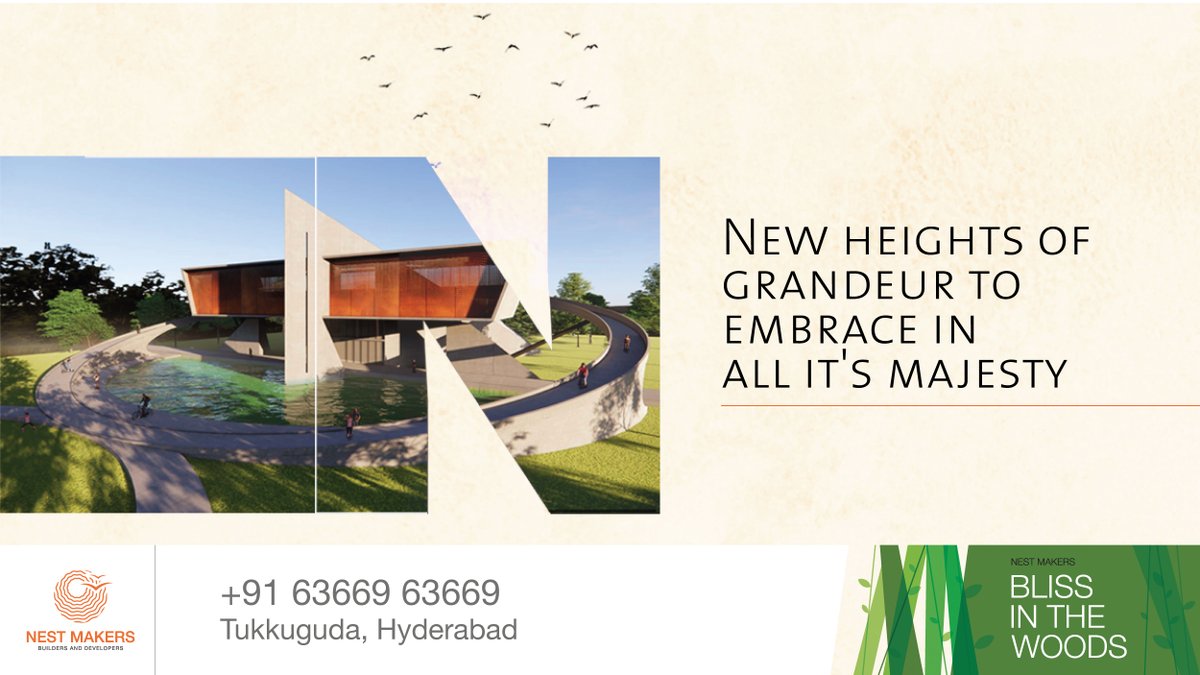 How's a fine living distinguished? Marked with one-of-a-kind spaces to give experiences which are class apart & where everyday is a celebration. And that's what is awaiting you on arrival at Bliss In The Woods.

#NestMakers #luxuryVillas #HyderabadRealEstate #SustainableCommunity