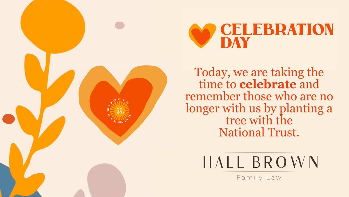 Sunday is #CelebrationDay. To mark the occasion & provide a living legacy @HallBrownLaw have planted trees with @nationaltrust for every member of the team in memory of a life they would like to celebrate and remember. #CelebrateLife #Memories #LossOfALovedOne #Love #familylaw