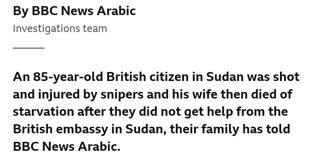 ConnorShortt's tweet photo. @BBCNews just a heads up, there really should be a comma after the word snipers, because this article currently reads like he was shot by snipers and his wife, and then he died of starvation. https://t.co/415U5tLp1b