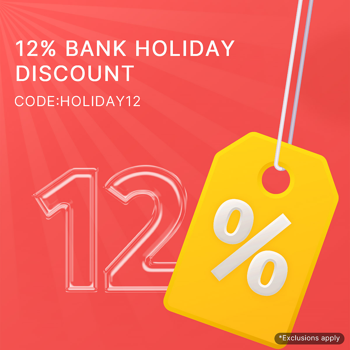 💥 SPRING BANK HOLIDAY SALE 🎊

Get 12% off our most popular items >> bit.ly/43YWJWZ
