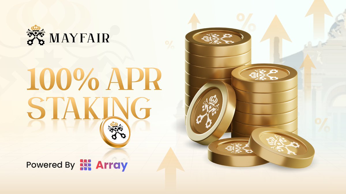 mayfairfund's tweet image. 📢Staking is now increased to 100% APR
Make sure you stake your $MAY tokens!
