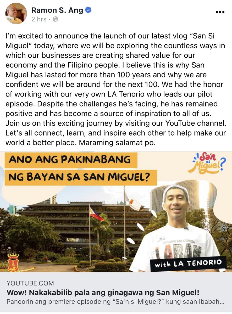 Get ready to dive into a world where business success and societal progress go hand-in-hand in the pilot episode of our newest VLOG “Sa’n si Miguel.” Click here to watch: youtu.be/HS62Deev4Zg Don’t forget to share this video and subscribe!