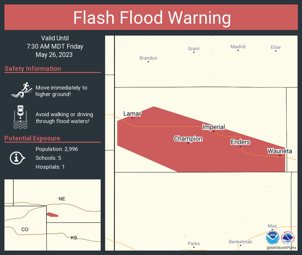 NWSFlashFlood on Twitter "Flash Flood Warning including Imperial NE