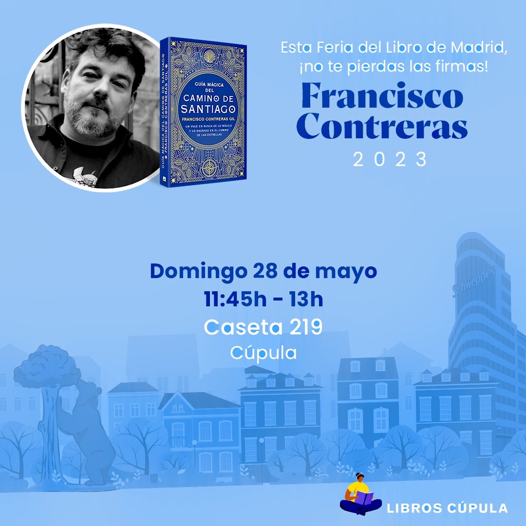 Atent@s Este domingo, día 28, os espero, por la mañana, de 11.30h a 13h, en la @FLMadrid #FeriaLibroDeMadrid Caseta 219 #FeriaDelLibro 
Compartimos libros, viajes, caminos en #Madrid 
#DiarioDeUnReportero #LaEspañaMágica #CaminoDeSantiago #World 🙂🤙👣🎒📚🎙️