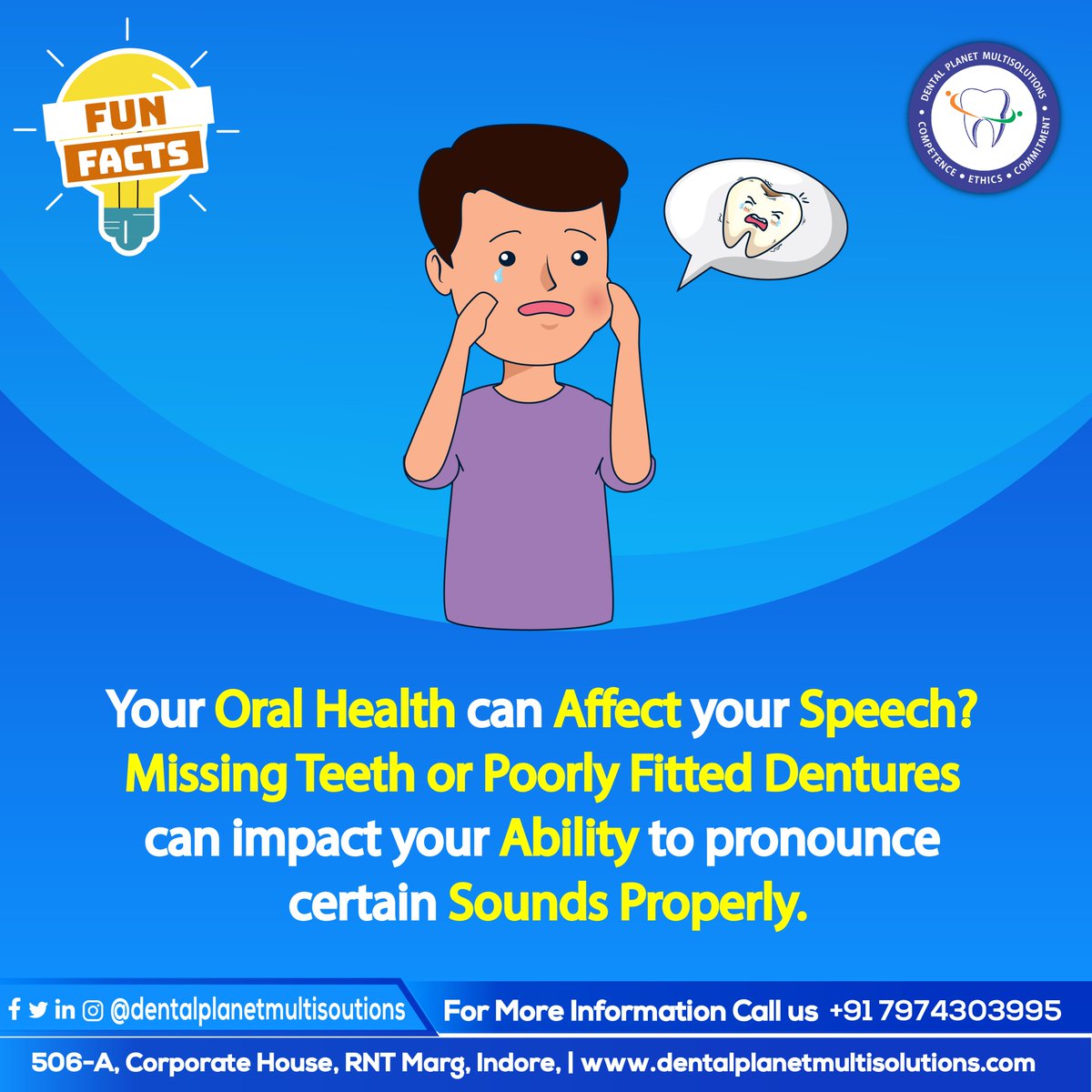 Your oral health can have a direct impact on your speech. Missing teeth or poorly fitted dentures can affect your ability to pronounce certain sounds properly. Take care of your oral health for clear and confident speech! 😁

#OralHealthMatters #speechimpairment  #ipriyankbanthia
