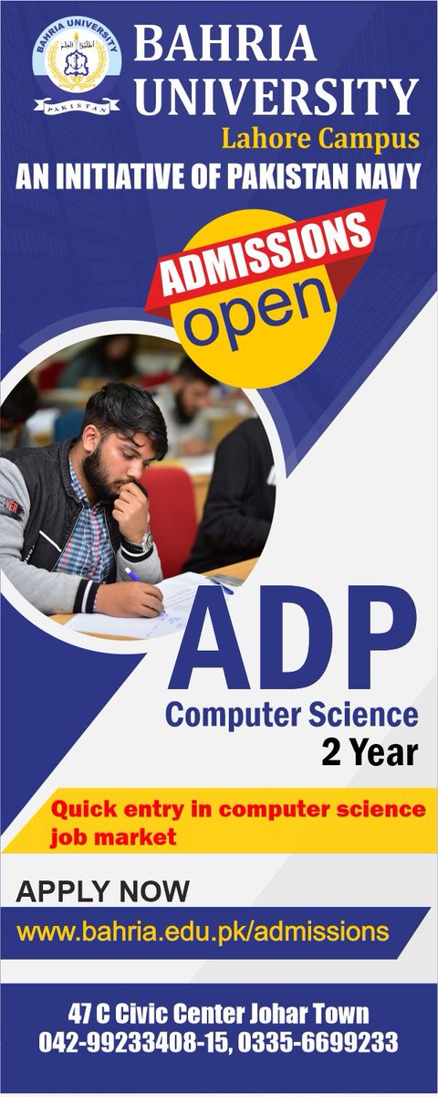 usmani92's tweet photo. Join Bahria University for a better future, educate yourself under highly qualified professors.
#it_Ai
#BahriaUniversityLahoreCampus https://t.co/FD608teKlB