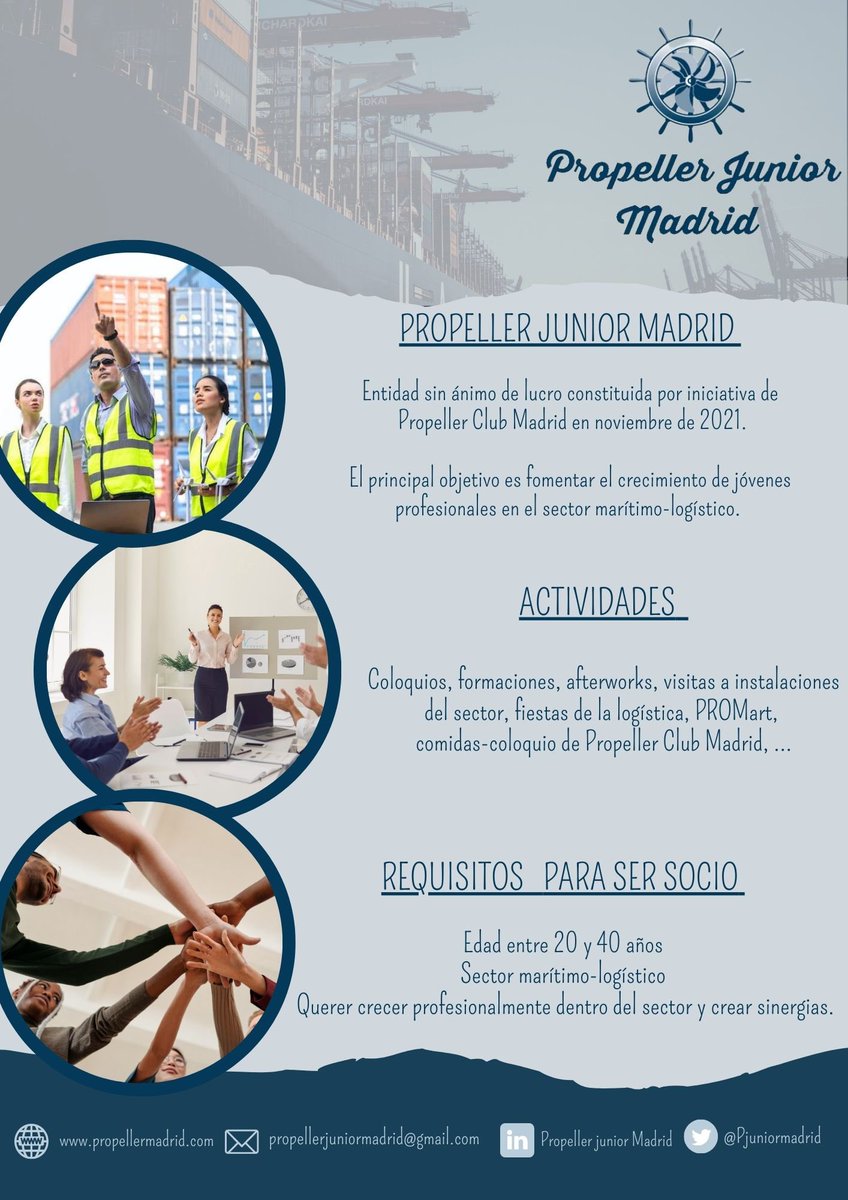 🚊¿Conoces #propellerjuniormadrid y las #actividades que organiza?

📄Aquí tienes toda la #información. 

📩 Si quieres saber más, no dudes en ponerte en contacto con nosotros!

#transportemarítimo #logística #propeller #club #madrid #junior #transporte #logistics