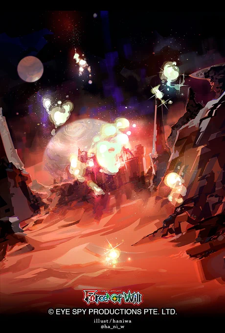 【告知】 ◆TCG「Force of Will」 Hero Cluster 4th Booster Pack "Crimson Moon's Battleground"(5.26発売) にて下記担当しています ◆Ascending to the Crimson Moon ◆Spirits to the Crimson Moon 海外向けですが、よろしくお願いします #fowtcg