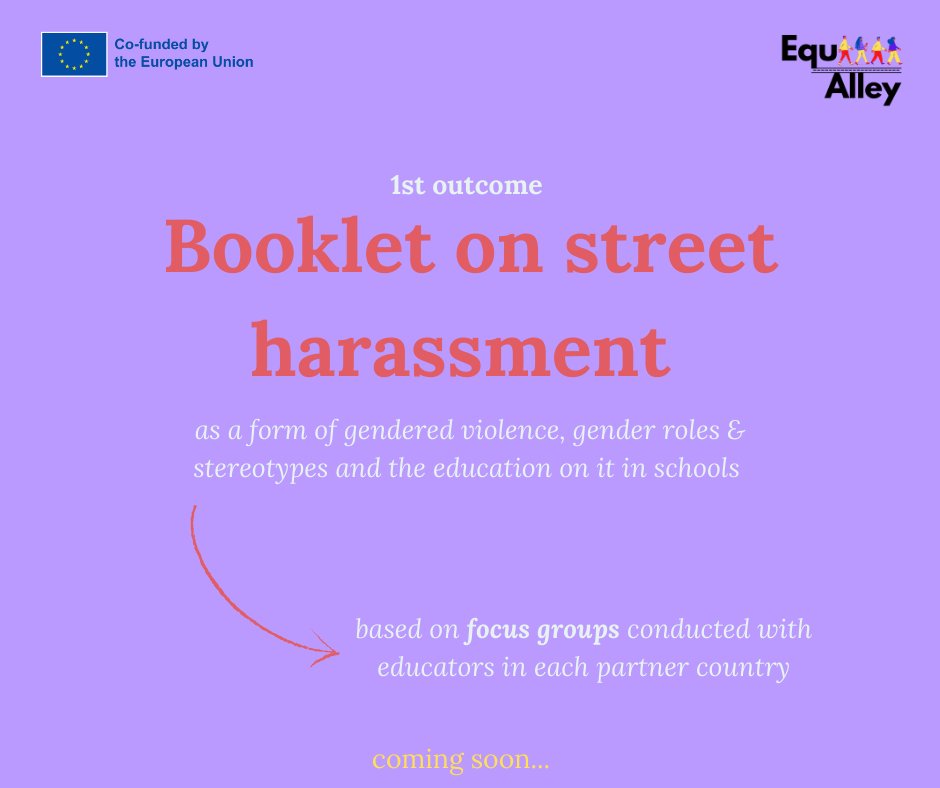 The first result of this project will soon be out: a booklet about street harassment! 

Will be based in the focus group that every partner did in their country! ✍🏼

#equalleyproject #genderequality #streetharrassment #erasmusplusproject