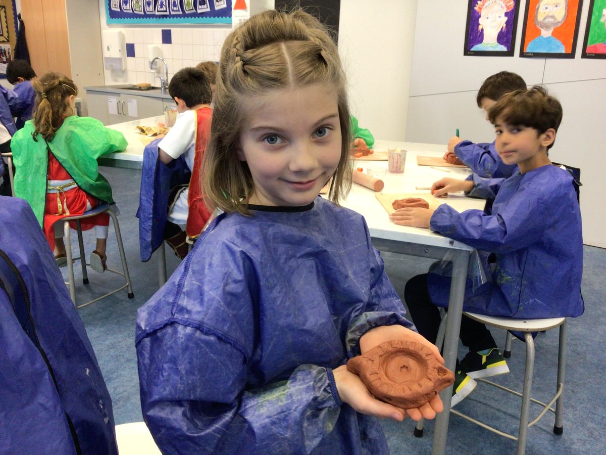 BSNJSV's tweet image. #JSVY3 made Roman Oil Lamps. Shaping, smoothing and decorating to make them look authentic. We are so proud of them!