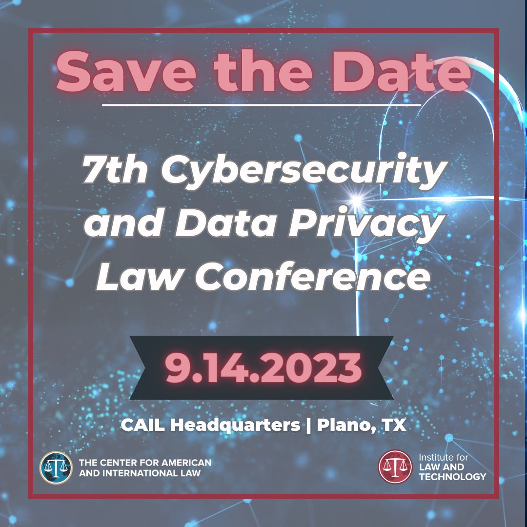 𝐒𝐚𝐯𝐞 𝐭𝐡𝐞 𝐃𝐚𝐭𝐞

The Institute for Law and Technology will present the 7th Cybersecurity and Data Privacy Law Conference on September 14.

pulse.ly/ox16t5ch6x