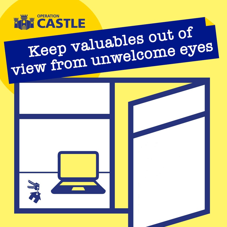 gmpolice's tweet photo. #OpCastle | Working from home on a nice day? Close and lock the windows if you leave the room. Laptops are attractive items for thieves. https://t.co/rvjfF38DdH