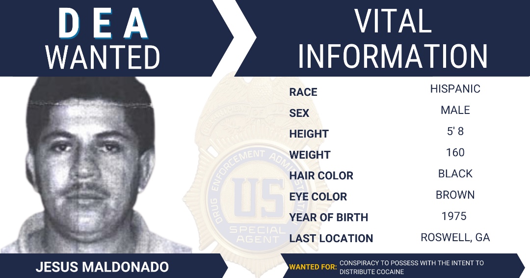 #FugitiveFriday: @DEAATLANTADiv is looking for Jesus Maldonado, wanted for Conspiracy to Possess with the Intent to Distribute Cocaine. Learn more about this fugitive and find out about submitting a tip to the @USMarshalsHQ at
dea.gov/fugitives/jesu…