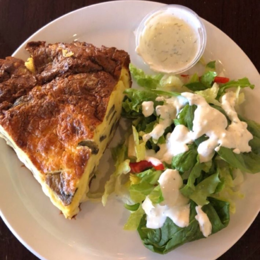 Our homemade Quiche is delicious anytime!
 
Select from Ham & Cheddar, Broccoli & Cheddar and Mushroom & Swiss quiche (pictured).
 
Dine-in or order online at ow.ly/y2St50GtPue
.
.
.
#finnishbistro #alldaybreakfast