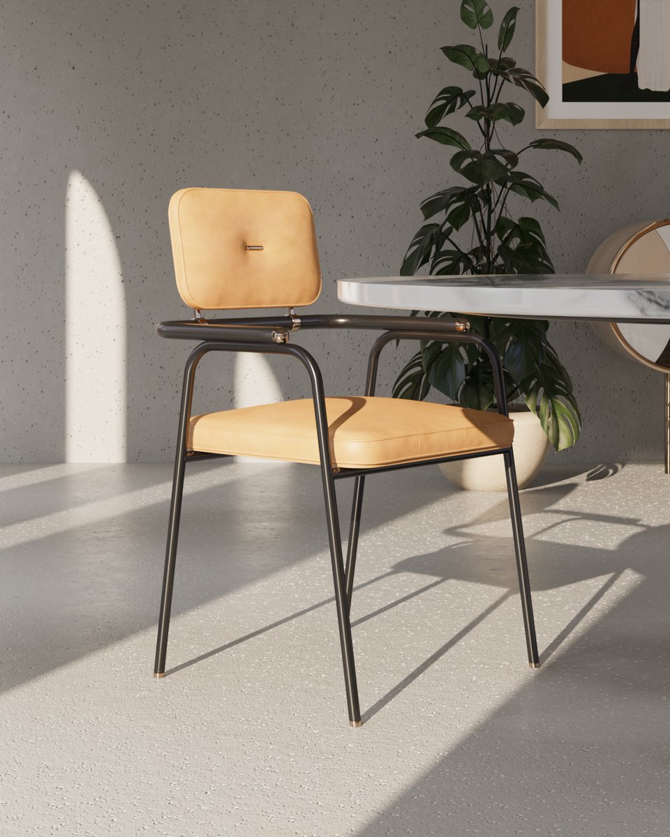 𝑩𝒆𝒓𝒈𝒎𝒂𝒏 𝑫𝒊𝒏𝒊𝒏𝒈 𝑻𝒂𝒃𝒍𝒆 evokes all the greatness from the golden era actress, Ingrid Bergman. The combination of the metal structure and the upholstery gives a sensation of elegance.

#mezzocollection #mezzogeneration #midcenturyfurniture #midcenturydesign