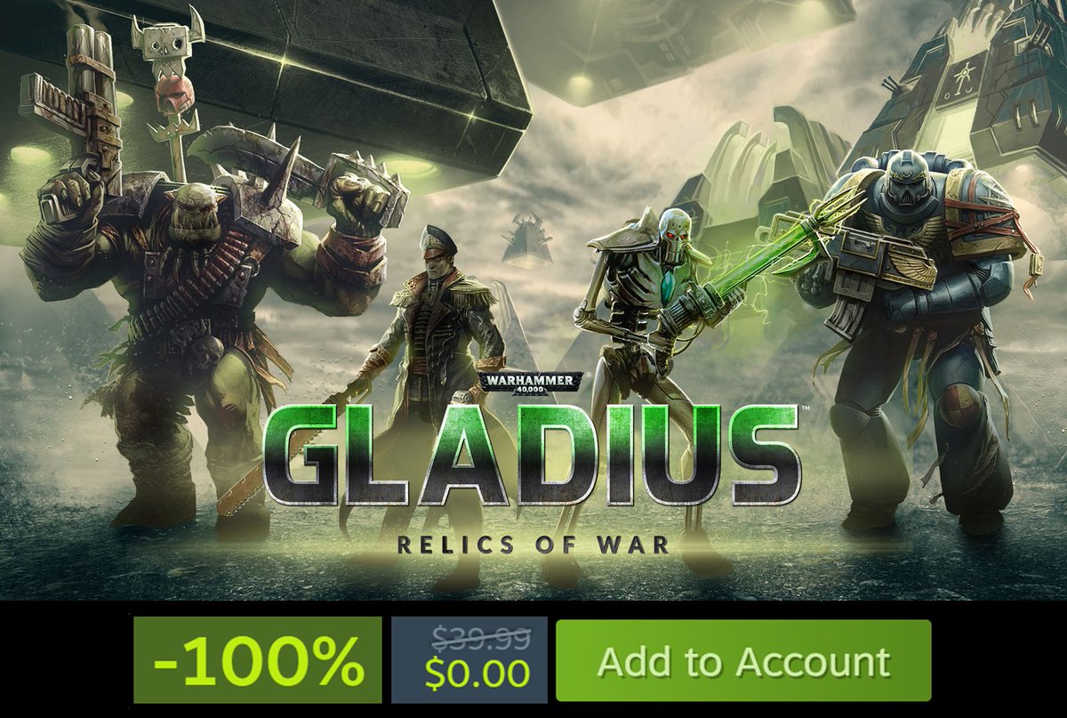 🆓Limited-Time Free🆓 #FreeGame

Warhammer 40,000: Gladius - Relics of War ($39.99)
Now🔥FREE🔥 to add to your #Steam library!!!

🔗store.steampowered.com/app/489630/War…
⏲️Ends at 17:00 PM UTC on June 1th
#FreeGames #Giveaway #videogames