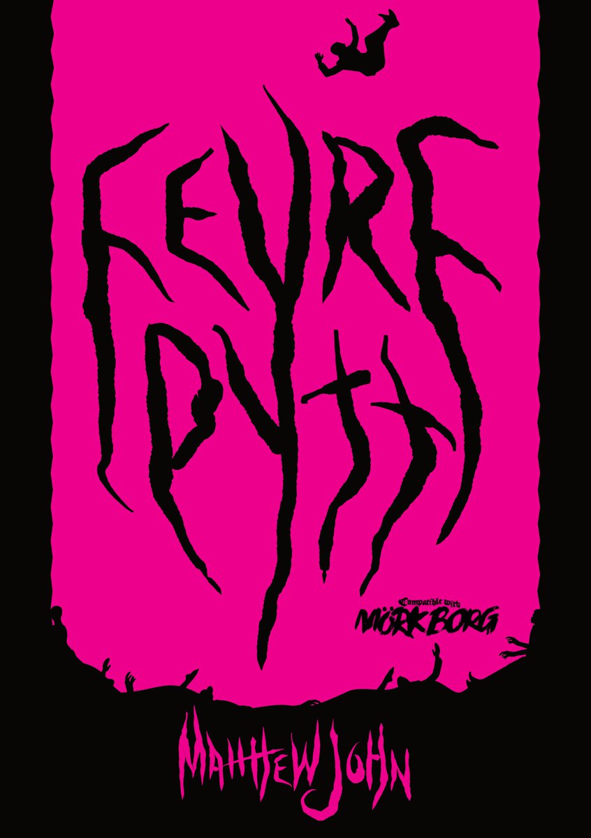 Work in progress covers for my #MorkBorg dungeon Fevre Pytt. Looking for feelings on which works better at this moment in time.