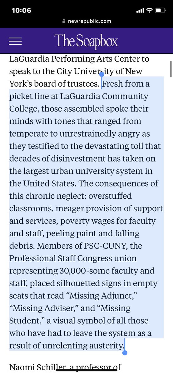 From an important 5/25/23 article by @jasmine_xliu in @newrepublic: 

#FundCUNY #APeoplesCUNY #FixCUNY #FreeCUNY #InvestInCUNY #NewDeal4CUNY

newrepublic.com/article/172967…

Cc @TheKnightNews @QcUnite @PSC_CUNY