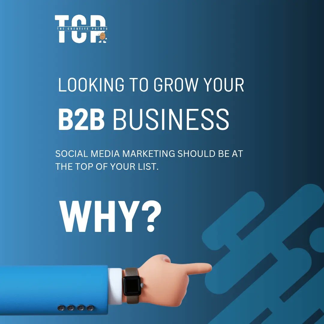 creativepotato_'s tweet photo. Are you looking to grow your B2B business?
Then, Social media marketing should be at the top of your list! 🕴️
Here's why: https://t.co/VdQmgYWQD9