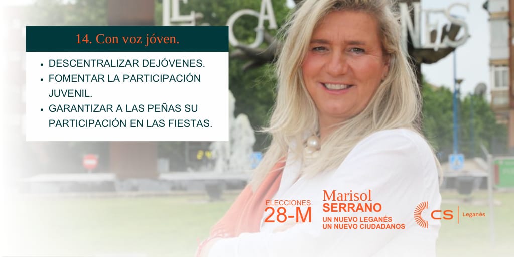 🔥 Puntos 13 y 14🔥

🟠Aquí nuestras propuestas en cuanto a educación  y participación de los jóvenes, a los que daremos voz🟠

🔥VOTA A MARISOL SERRANO,  VOTA A CIUDADANOS 🔥