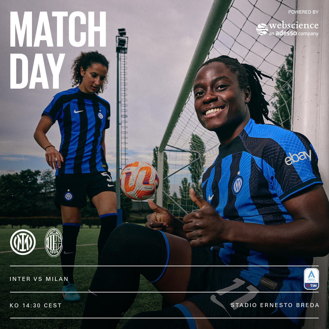 💥 Matchday
⚽ #InterMilan 
🏆 #SerieAFemminile Poule Scudetto
⏰ 14:30 CEST
🏟️ Stadio Ernesto Breda 

Powered by @WS_adesso
#ForzaInter #InterWomen