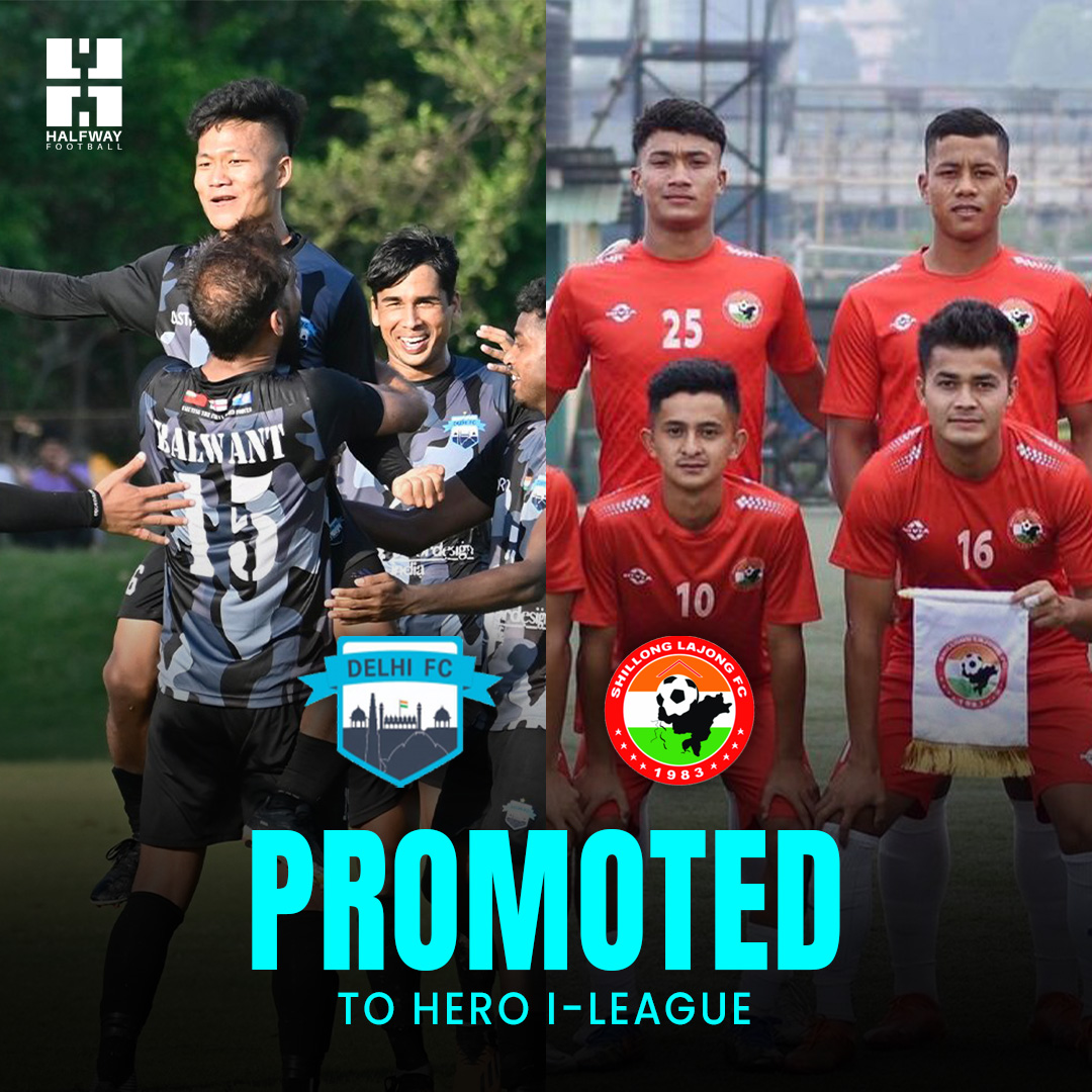 Hero 2nd Division Champions Delhi FC and Runners-Up Shillong Lajong FC gains promotion to Hero I-League👏🔥

#HeroILeague #Hero2ndDiv #IndianFootball #HalfwayFootball