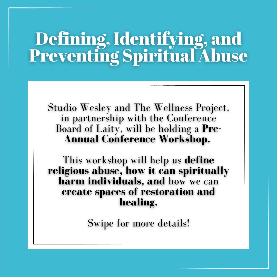 Don't forget to sign up for our pre-annual conference workshop on May 31st! Connie Baker will be defining spiritual abuse and discussing how we can identify and prevent it. Link to register is below!

#annualconference
#flumc  #progressivechristians

florida-reg.brtapp.com/AC2023PreConfe…