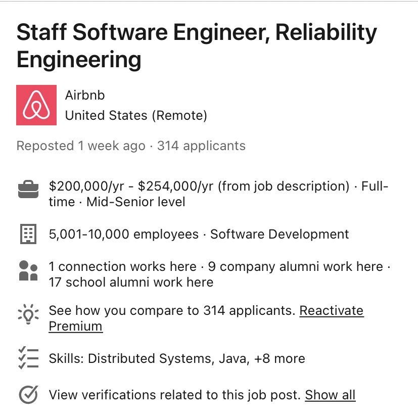 VicVijayakumar's tweet photo. Would you optimize for title, or pay?

Senior Engineer @ Netflix
Staff Engineer @ Airbnb
Principal Engineer @ Microsoft
Distinguished Engineer @ Care

Note that these numbers are all base pay. These are all publicly traded cos. https://t.co/ZZ8hWHNgLS