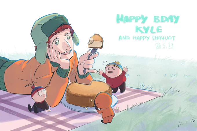 Happy birthday Kyle!  the fact his bday fell on Shavuot this year makes me crave baked cheesecake #Happy_Birthday_Kyle2023