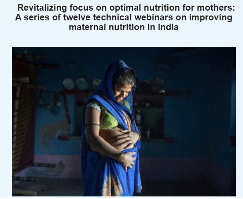 Combating maternal nutritional risks in India is a priority for the overall #health & well-being of mothers. #PoshanWeekly shares a webinar series with expert insights on 
improving #maternalnutrition by @ICMRNIN led consortium:

eepurl.com/ir6VS6

@PoshanAbhiyaan @AMB_IEG