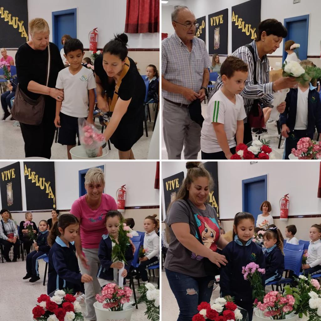 SJObrero's tweet photo. MES DE MARÍA 🌼
Terminamos la ofrenda floral en este mes dedicado a nuestra #Madre, 
Hoy,  peques de #Infantil de 5 años. 
Gracias familias por participar en el #DespertarReligioso,  en este día tan especial, dejando sus flores a #María.
#ColegiosDiocesanos #ECOaulaFV https://t.co/iEFSk8DkNU