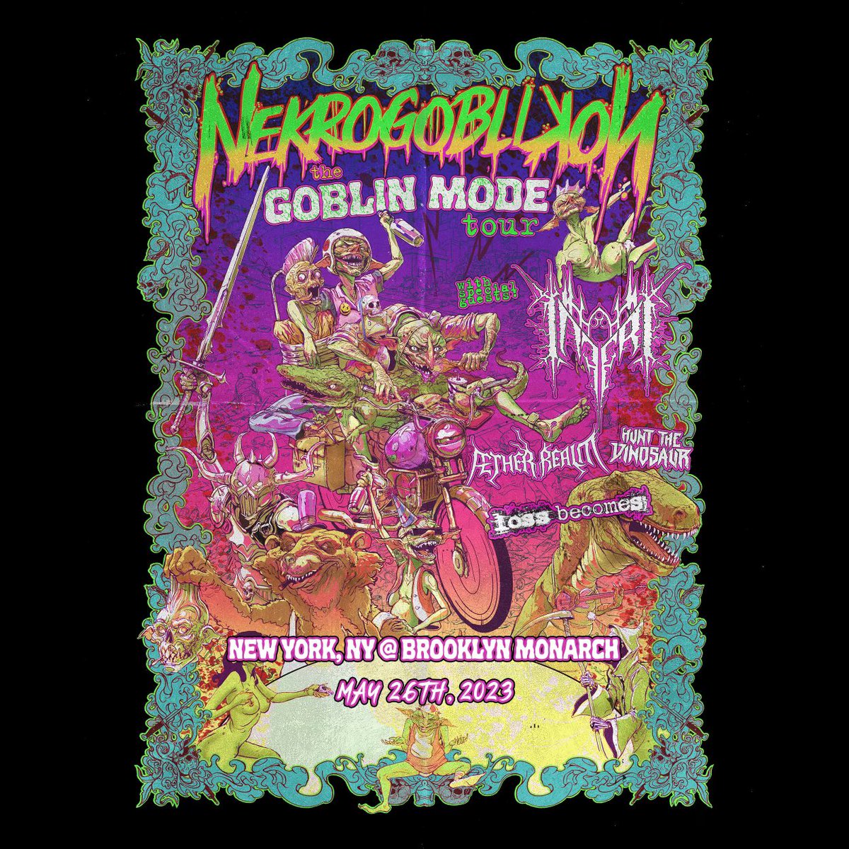 lossbecomes's tweet image. TONIGHT 
(May 26th)
at @thebrooklynmonarch!!!! 

@nekrogoblikonofficial 
@inferi_official 
@aether.realm 
@huntthedinosaur and
LOSS BECOMES (6PM SHARP!)

Come early, stay late! Let’s party!!!

#lossbecomes #nekrogoblikon #metalband #metalshow #brooklyn