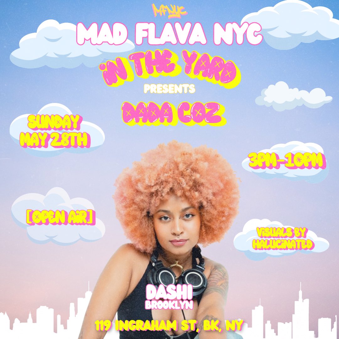 I’ve been waiting for @DadaCozmic to make her MFNYC debut!!! 💖 This Sunday catch the <a href="/AfuegoParty/">AFUEGO!</a> queen herself serving House Music sexiness on the patio ☀️

Tix: posh.vip/e/in-the-yard