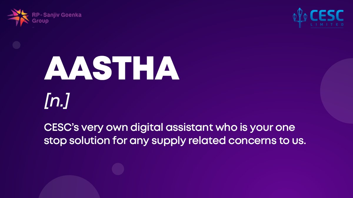 CESCLimited's tweet photo. AASTHA or Trust is what binds us to our Consumers. This bond only strengthens when you call us. 
Dial 033 3501 1912/ 033 4403 1912/ 1860 500 1912/ 1912 to avail Aastha’s voice assistance in Bengali, Hindi and English 24x7.

#CESCLimited #PoweredByTech #GoDigital #PoweringLife https://t.co/Fd7Kumiif2