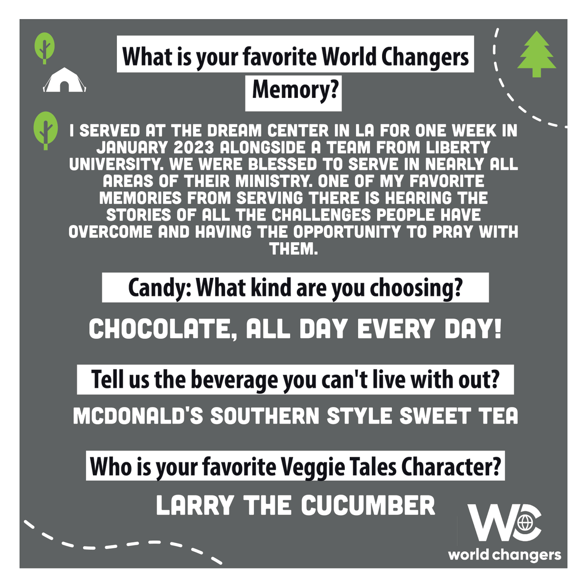 Let's continue meeting our #Summer2023 #WorldChangers Summer Staffers for
this year and welcome FIRST-YEAR summer staffer,
Ava Anderson!