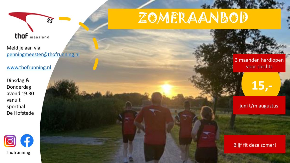 odomaasland's tweet image. Deze zomer fit blijven met hardlopen? Het kan bij de vrienden van @Thofrunning