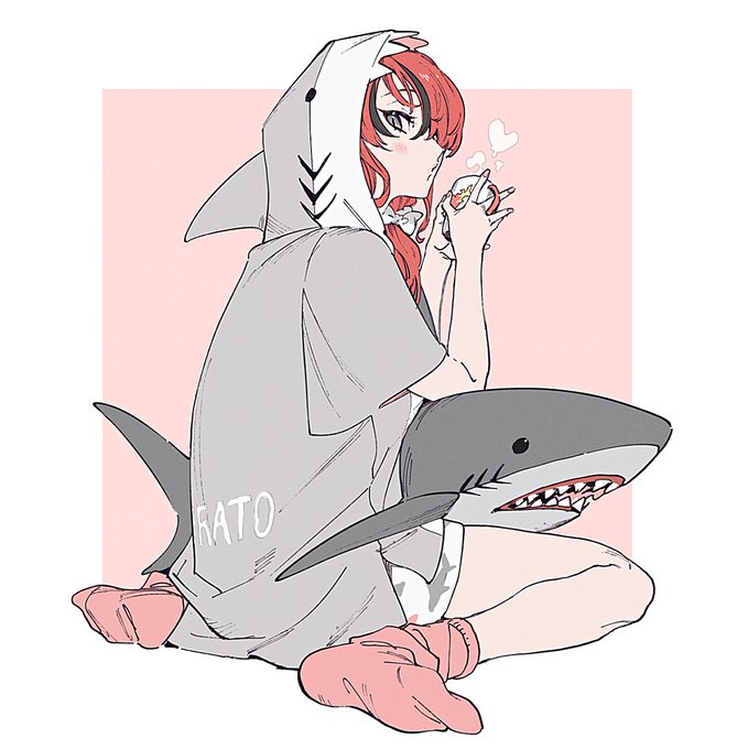 「shark sitting」 illustration images(Latest)