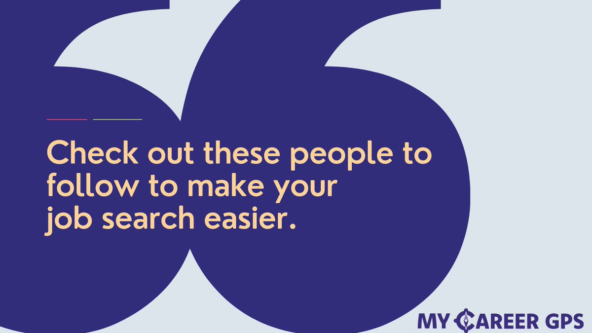 I encourage you to do so if you are not already following these people. They will help you be successful in your job search.
@NoDegreeDotCom
@careersherpa
@DominicImwalle
@VAFrancoResumes
@SarahDJohnston
@theClaireMDavis
@DorothyDalton
@randomrecruiter
@jackjaykelly