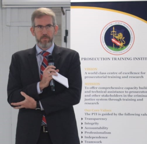 ODPP_KE's tweet photo. The DPP this morning received equipment valued at $214,305 to the Prosecution Training Institute from the US Dept. of Int'l Law &amp; Narcotics Director of the Bureau  @StateINL Mr. Kevan Higgins to support the development through training and to develop capacities of the institute. https://t.co/fbiJ9o1h4Z