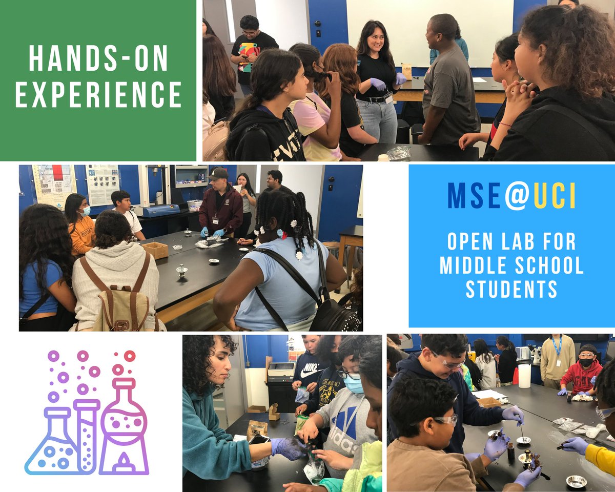 MSEUCI1's tweet photo. Had the pleasure of hosting a series of engaging &amp; informative events for groups of middle school, &amp; high school students. Events aimed to introduce them to the fascinating world of Materials Science and Engineering.
#stemeducation #mseoutreach #inspiringstem #materialscience https://t.co/7cVXMRFRqP