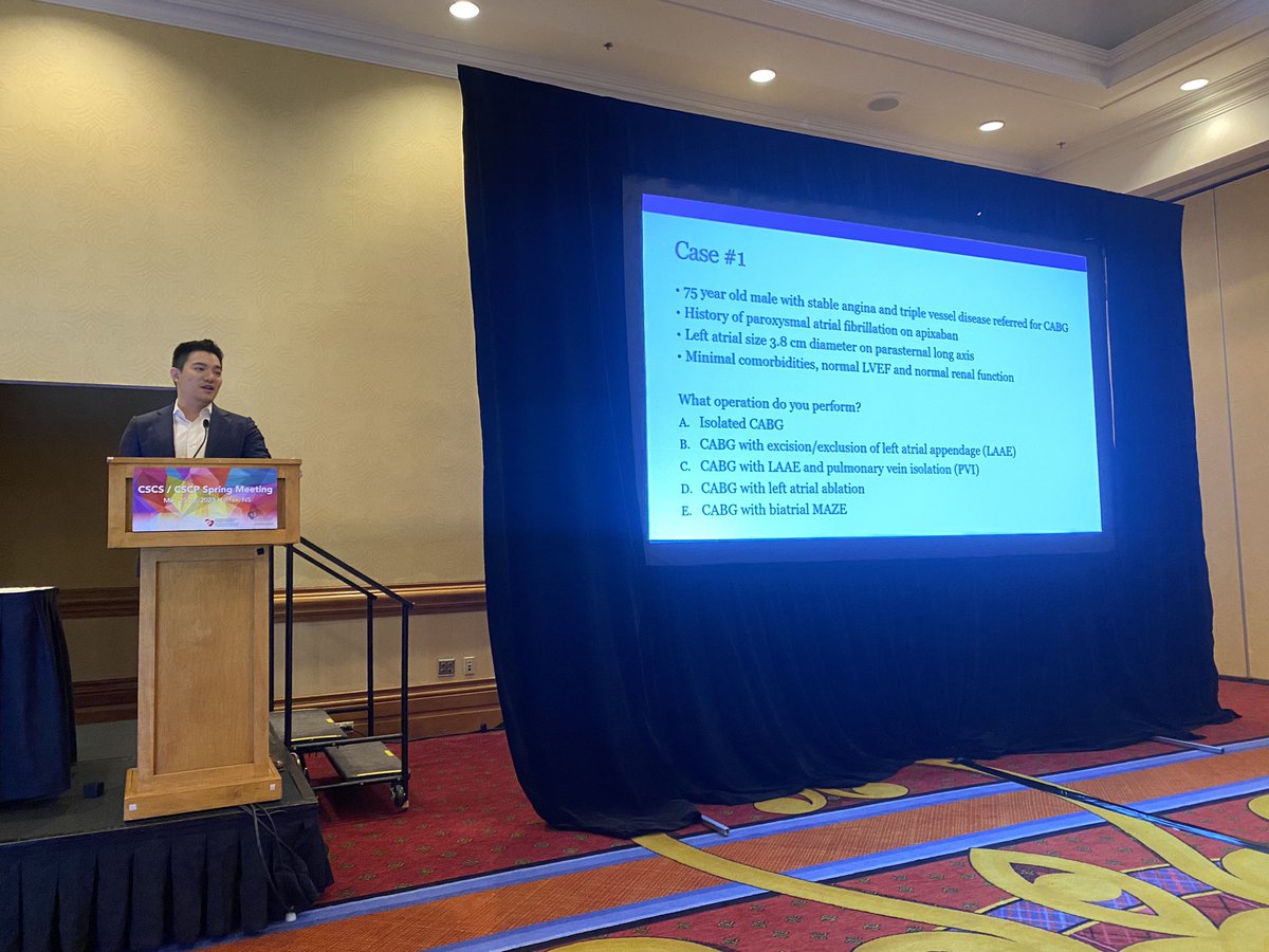 cscs_sccc's tweet image. Dr Arthur Lee reviewing the surgical management of atrial fibrillation!   We may have more questions than we have answers but that says more about the state of the literature than the quality of our awesome speaker!  #CSCS2023 #CSCP2023