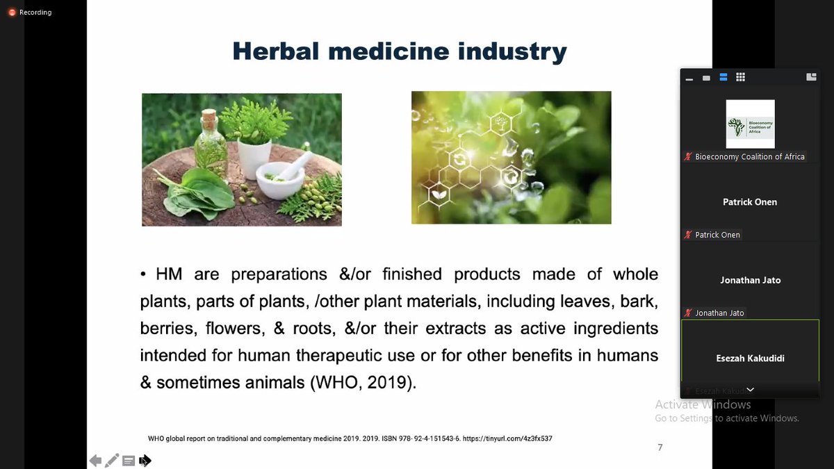 Happening Now with Dr. @anywar_godwin 
Did you know that the Herbal medicine doesn't involve plants as the only biological resources?
#Bioeconomy #HerbalMedicine