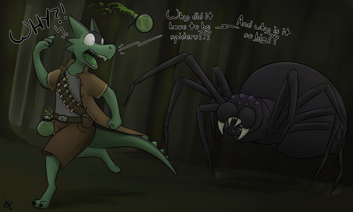 dopipopi's tweet photo. There's ALWAYS a giant spider in any D&amp;D campaign. https://t.co/JxwIRsUTmo