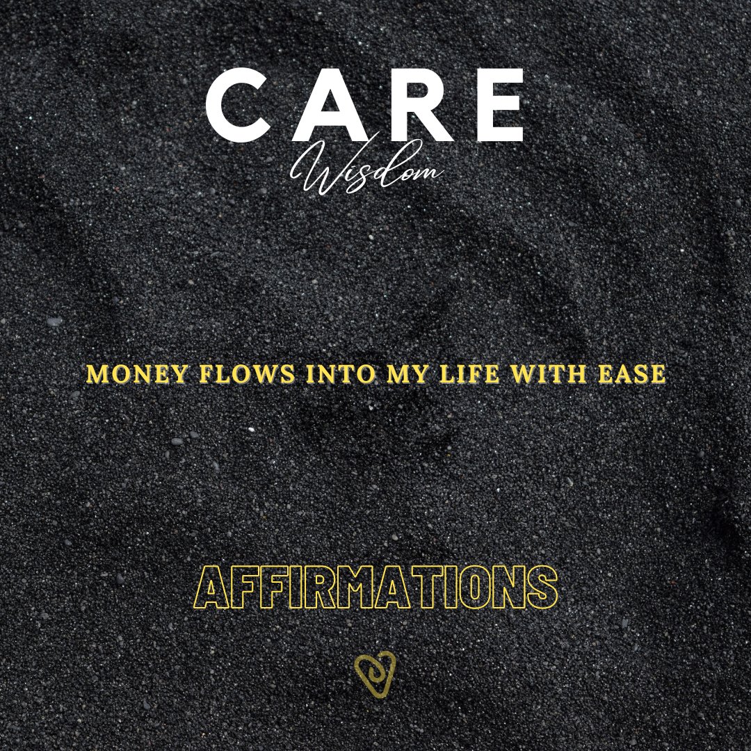 #CAREwisdom | AFFIRMATIONS

'MONEY FLOWS INTO MY LIFE WITH EASE'

#wordsofaffirmation #lawofattraction #careermotivation #workinspiration #transactionCARE