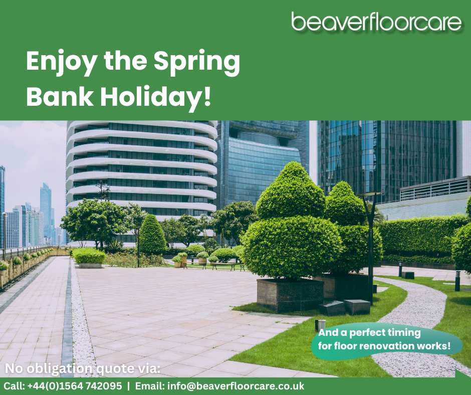beaverfloorcare's tweet image. The long weekend is here! 🎉 

Take a break &amp;amp; get ready for the Spring Bank Holiday. 🌺 If you need top-notch floorcare, summer months are perfect for the work! ☀️ 
Contact us for a free quote and assessment 💪🏻 

#beaverfloorcare #bankholidayweekend #springbankholiday