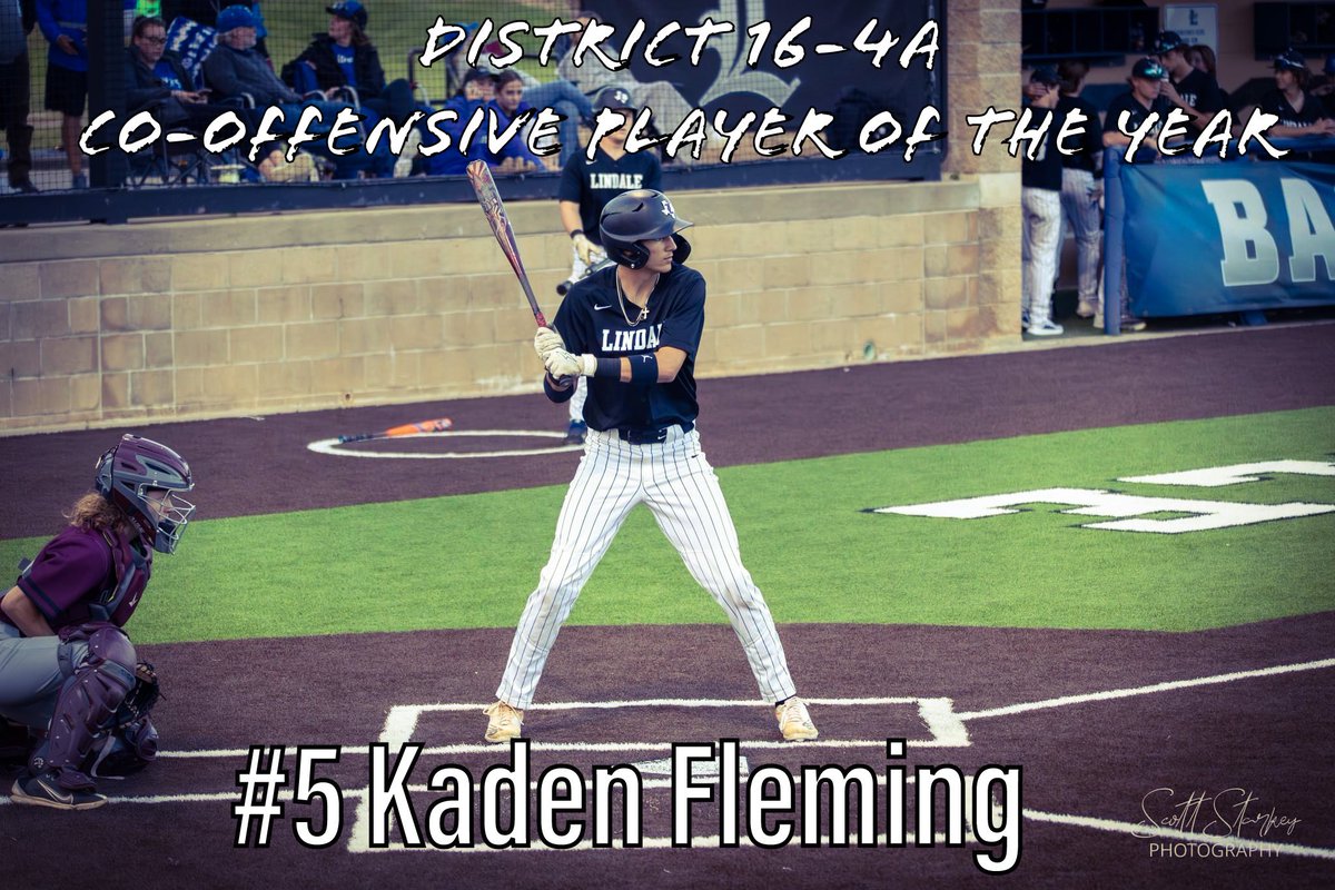 Congratulations to #5 <a href="/KadenFleming9/">Kaden Fleming</a> on being named District 16-4A Offensive Player of the Year! 

Kaden hit .467 with 4 doubles and 11 runs scored! 

#AAIT