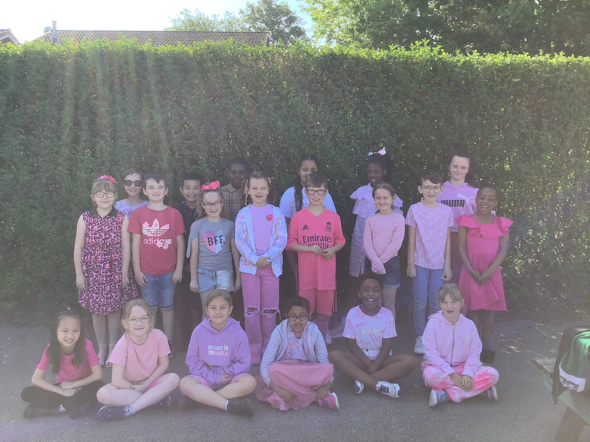 LittleStFrancis's tweet photo. Year 4 looked fantastic dressed in pink in memory of our Isabella Lyttle today. The children made a donation to raise money for @AcornsHospice. #MarkLyttle #CatholicLife @j_m_dalton @BCPP__ @RCBirmingham @BhamDES https://t.co/nYszLKVDIe