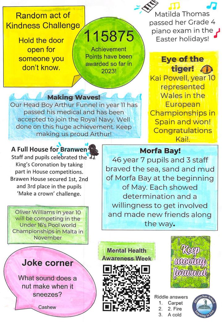 Our Hapus news is back! 🌞Diolch to our pupils for this latest edition! 
#abercommunity #enterprisingcreativecontributors